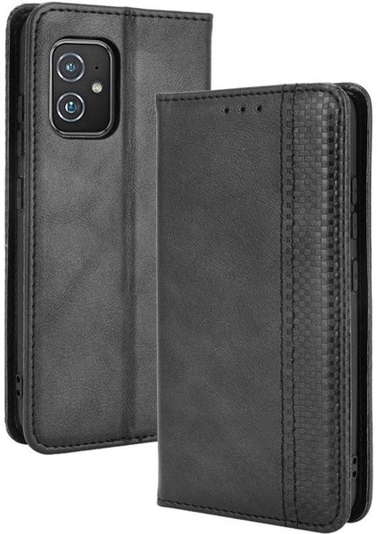 Asus Zenfone 8 Için Pu Deri Manyetik Kapatma Cüzdan Telefon Kılıfı (Yurt Dışından)