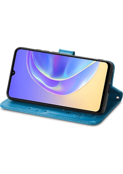 Vivo V21E 5g Için Dört Yapraklı Yonca Kısa Kayış Deri Çevirin Telefon Kılıfı (Yurt Dışından) fırsatları