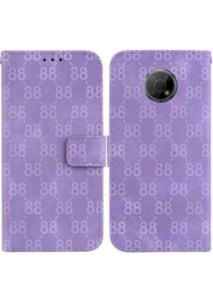 Nokia G300 Için Kart Tutucu Cüzdan Kickstand Çift 8 Pu Telefon Kılıfı (Yurt Dışından)