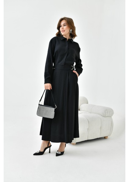 Kadın Modal Etekli Takım Siyah 30714 fiyatları