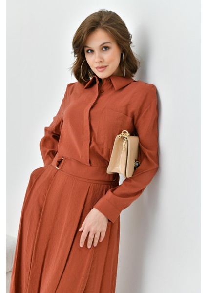 Kadın Modal Etekli Takım Kiremit 30714