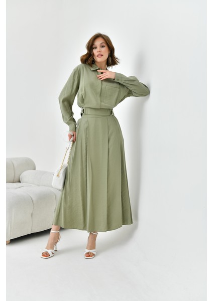 Kadın Modal Etekli Takım Haki 30714