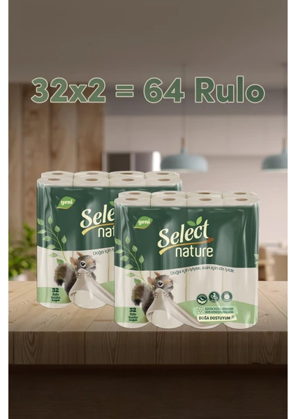 Select Nature Doğal ve Organik Tuvalet Kağıdı 2X32 Adet