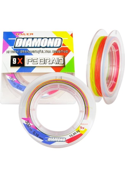 Bauer Diamond Multicolor 9x 300MT Ip Misina Yüksek Drag