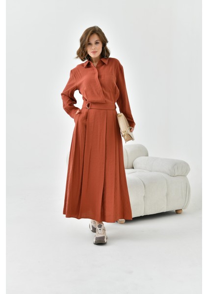 Kadın Modal Etekli Takım Kiremit 30714