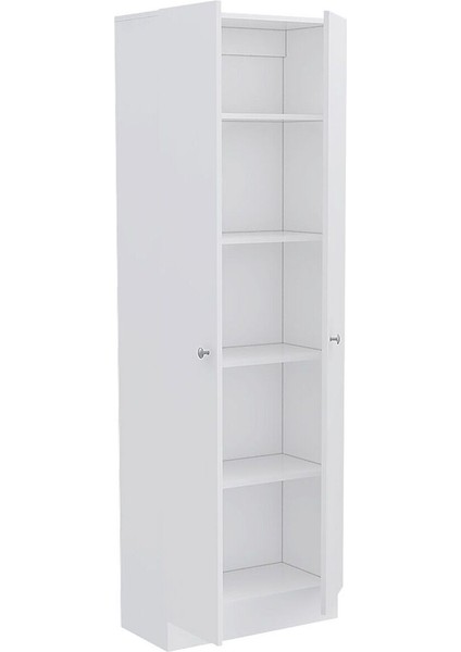 Mez Çok Amaçlı Dolap,5 Raflı, 2 Kapaklı Mutfak Dolabı Kiler Dolabı Banyo Dolabı