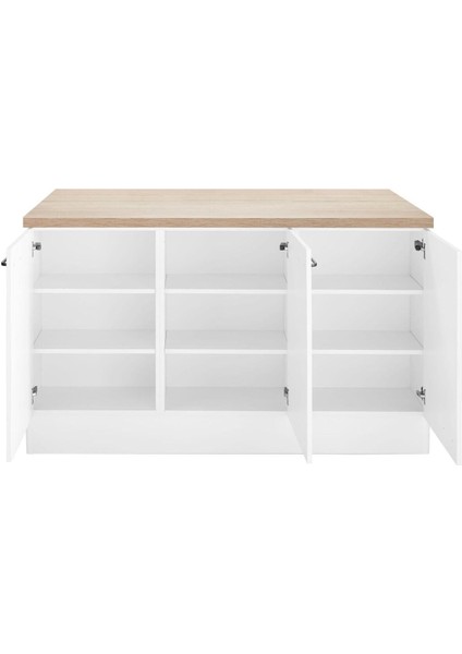 Mutfak Alt Modül 120 cm Antrasit - Tezgah Dahil