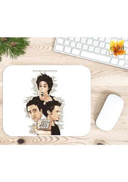 Fight Club Baskılı Özel Tasarım Dikdörtgen Kaydırmaz Mousepad