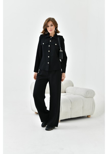 Kadın Pantolonlu Takım Siyah 30727