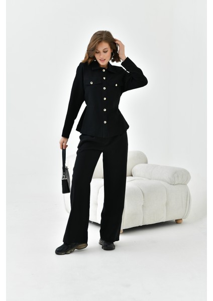 Kadın Pantolonlu Takım Siyah 30727 fırsatları