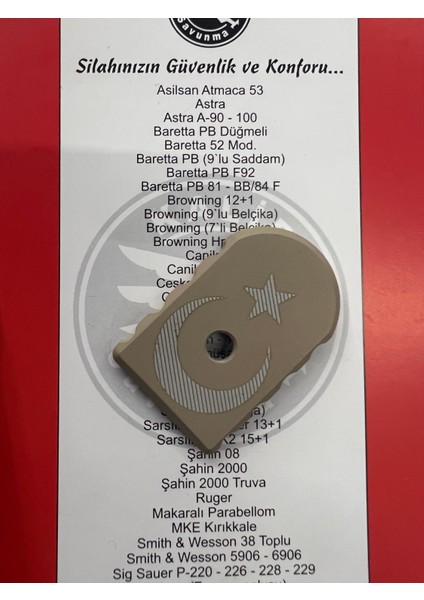 Gri Türk Bayraklı Alüminyum Şarjör Kapağı