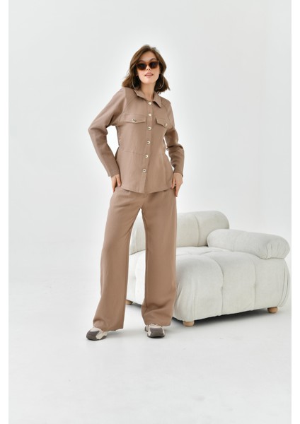 Kadın Pantolonlu Takım Camel 30727