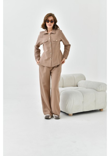 Kadın Pantolonlu Takım Camel 30727 fiyatları