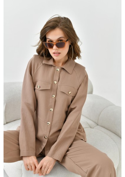 Kadın Pantolonlu Takım Camel 30727 indirimleri