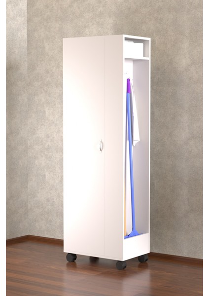 Burçin Paspas,süpürge-Temizlik Malzeme Dolabı- Çok Amaçlı Dolap Paspas-Vileda Banyo Dolabı Beyaz fiyatları
