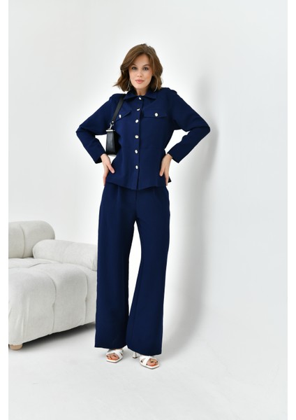 Kadın Pantolonlu Takım Lacivert 30727 modelleri