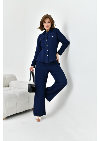 Kadın Pantolonlu Takım Lacivert 30727 indirimleri