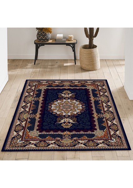 Klasik Türk Motifli Geleneksel Desenli Dijital Baskılı Halı Kaydırmaz Tabanlı Yıkanabilir Halı