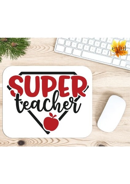 Super Teacher Baskılı Özel Tasarım Dikdörtgen Kaydırmaz Mousepad