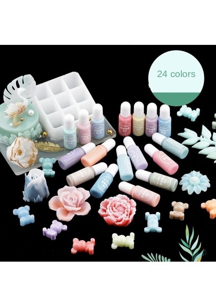 O Tarzı 2 Adet Macaron Renkli Epoksi Uv Reçine Boyama Boyası Sıvı Epoksi Pigment Reçine Renklendirici Solma DIRENCI10ML Dıy Sabun Mum Pigment (Yurt Dışından)