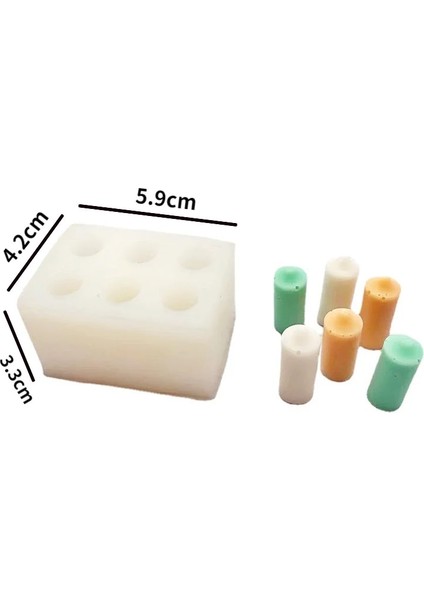 Altın Tarzı 6 Delikli Küçük Mum Silikon Kalıpları, Kek Mum Süsleme Silikon Kalıpları, Aromaterapi Alçı Silikon Kalıpları Mum Yapımı Kiti (Yurt Dışından)