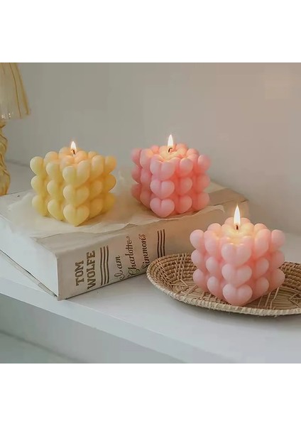 G Tarzı 3D Geometri Kalp Şekli Silikon Mum Kalıp Yapımı Soya Balmumu Aromaterapi Kalıp Sabun Reocolate Kalıpları El Sanatları Ev Dekor (Yurt Dışından)