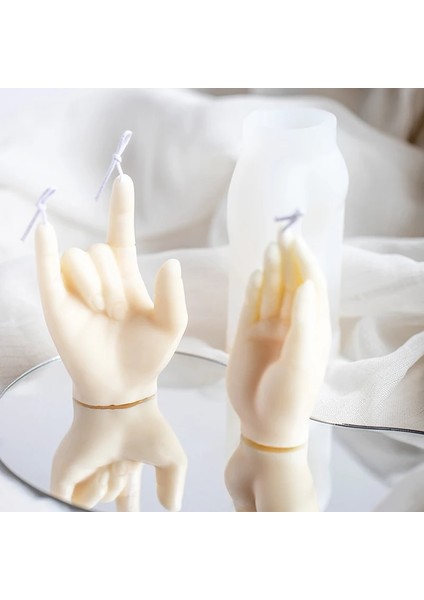 B Tarzı Yaratıcı 3D El Şekli Silikon Kalıp Mum Yapma Kiti El Yapımı Aromaterapi Mum Kalıbı Alçı Oturma Odası Dekorasyon Kalıbı (Yurt Dışından) fırsatları