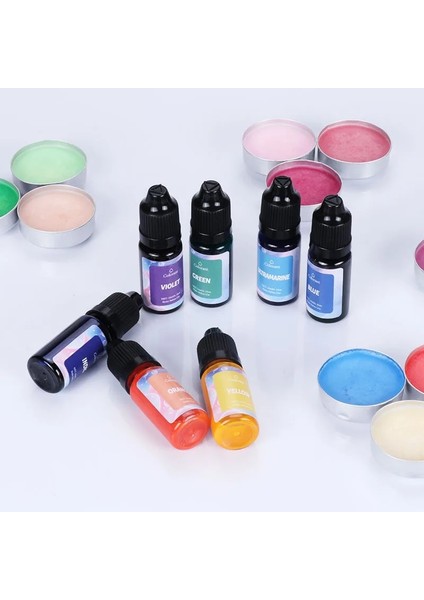 Haicheng Shop No.6 Tarzı 10ML Regments Mum Sabun Sıvı Boya Dıy Uv Epoksi Reçine Kalıp Takı Yapımı Alkol Mürekkep El Yapımı El Sanatları Boyama 18 Renk (Yurt Dışından)