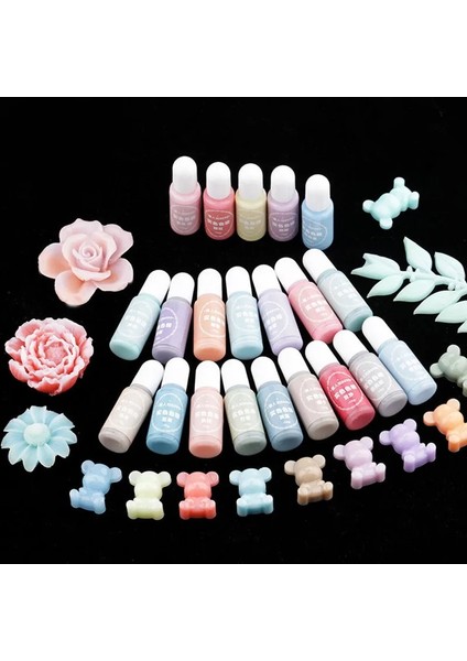 O Tarzı 2 Adet Macaron Renkli Epoksi Uv Reçine Boyama Boyası Sıvı Epoksi Pigment Reçine Renklendirici Solma DIRENCI10ML Dıy Sabun Mum Pigment (Yurt Dışından)