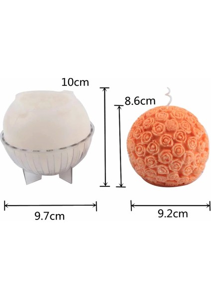 Büyük Stil Dıy Büyük Gül Çiçek Topu Silikon Mum Kalıpları 3D Aromaterapi Balmumu Alçı Kil Kalıpları El Yapımı Zanaat Ev Dekorasyonu Mum Sabun Araçları (Yurt Dışından)