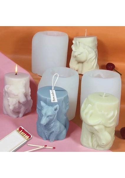 Koyu Gri Tarzı Hayvan Oyma Sütun Silikon Mum Kalıp Dıy El Yapımı Aromaterapi Mum Alçı Süsler El Sanatları Sabun Kalıp Araçları (Yurt Dışından) fiyatları