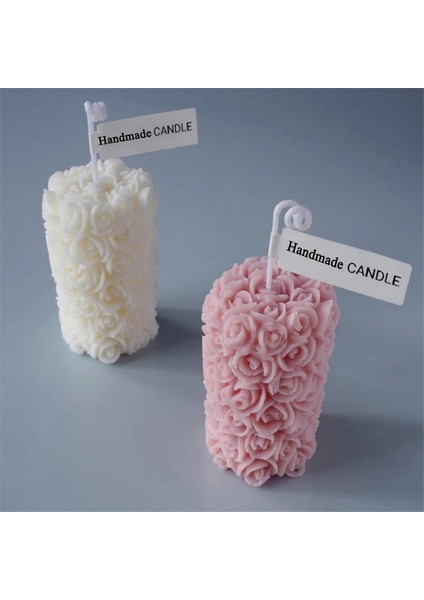 3D Gül Çiçek Silindir Silikon Mum Kalıpları Dıy Sabun Kalıpları Formu Mum Yapımı Araçları Reçine El Sanatları Fondan Kek Dekorasyon Kalıbı (Yurt Dışından)