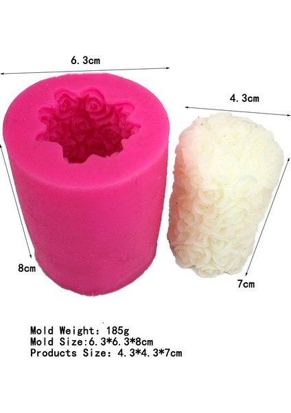 3D Gül Çiçek Silindir Silikon Mum Kalıpları Dıy Sabun Kalıpları Formu Mum Yapımı Araçları Reçine El Sanatları Fondan Kek Dekorasyon Kalıbı (Yurt Dışından) fırsatları