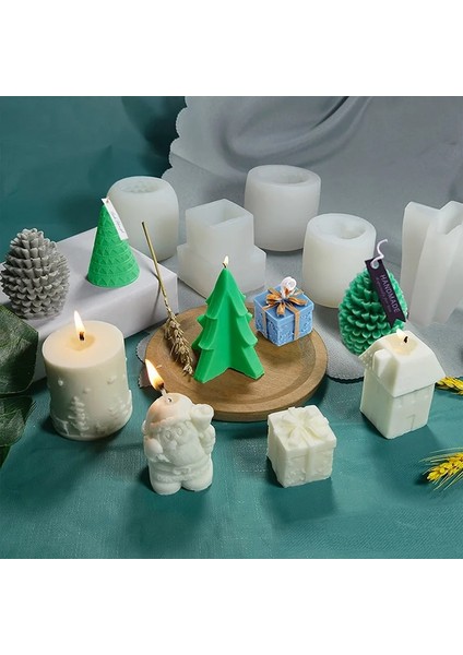 Noel Baba Tarzı 2021 Yeni 3D Noel Ağacı Mum Sabun Yapımı Kalıp Mutfak Gereçleri Silikon Kek Çikolata Pişirme Kalıbı Pişirme Kalıp Aracı El Sanatları (Yurt Dışından) fırsatları