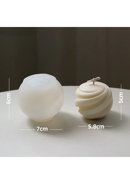 Küçük Boyutlu Stil El Yapımı Mumlar Için 3D Spiral Küre Aromaterapi Silika Jel Mum Kalıbı Sabun Kalıpları Silikon El Sanatları Mum Yapımı Malzemeleri Formu (Yurt Dışından)