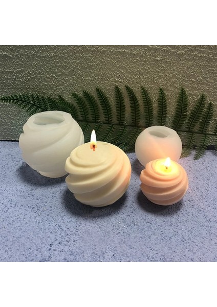 Küçük Boyutlu Stil El Yapımı Mumlar Için 3D Spiral Küre Aromaterapi Silika Jel Mum Kalıbı Sabun Kalıpları Silikon El Sanatları Mum Yapımı Malzemeleri Formu (Yurt Dışından)
