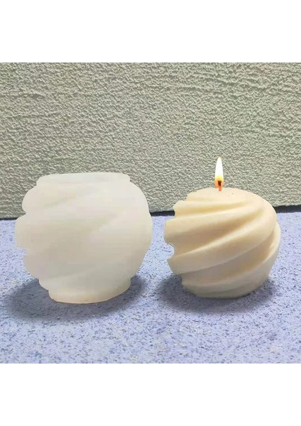Küçük Boyutlu Stil El Yapımı Mumlar Için 3D Spiral Küre Aromaterapi Silika Jel Mum Kalıbı Sabun Kalıpları Silikon El Sanatları Mum Yapımı Malzemeleri Formu (Yurt Dışından)