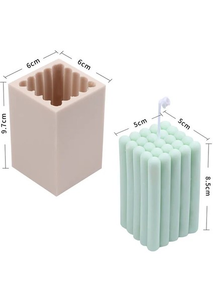 F Stili 3D Kabarcık Silikon Mum Kalıp Küp Boncuk Silindir Yuvarlak Top Geometrik Sütun Soya Balmumu Alçı Sabun Aroması Ev Dekorasyonu El Sanatları Pişirme (Yurt Dışından)