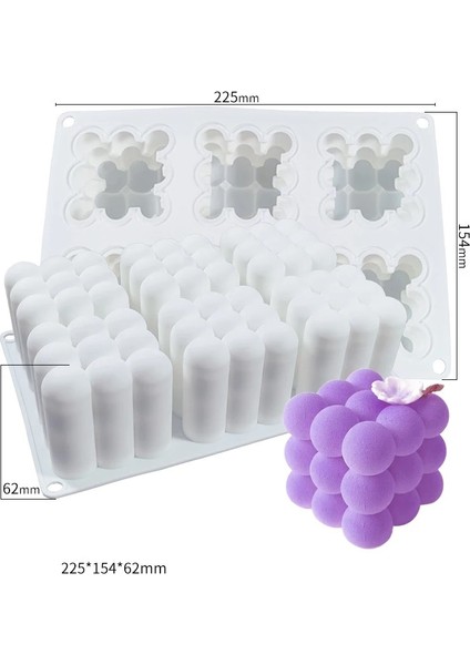 6 Boşluk Stili 6 Kaviteler 3D Küp Pişirme Mus Kek Kalıbı Silikon Kare Kabarcık Tatlı Kalıpları Kek Tepsisi Mutfak Bakeware Mum Alçı Kalıp (Yurt Dışından)