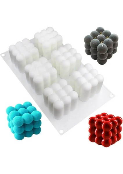 6 Boşluk Stili 6 Kaviteler 3D Küp Pişirme Mus Kek Kalıbı Silikon Kare Kabarcık Tatlı Kalıpları Kek Tepsisi Mutfak Bakeware Mum Alçı Kalıp (Yurt Dışından) fiyatları