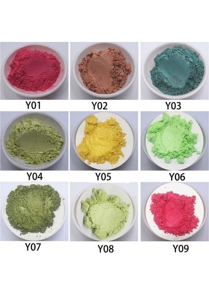 Haicheng Shop Y03 Stili 60 Renk Mika Pigment Tozu 7gşişe 25ML El Yapımı Reçine Mum Dolum Sanatı Güçlü Gizleme Gücü Ruj Deri Dıy (Yurt Dışından)