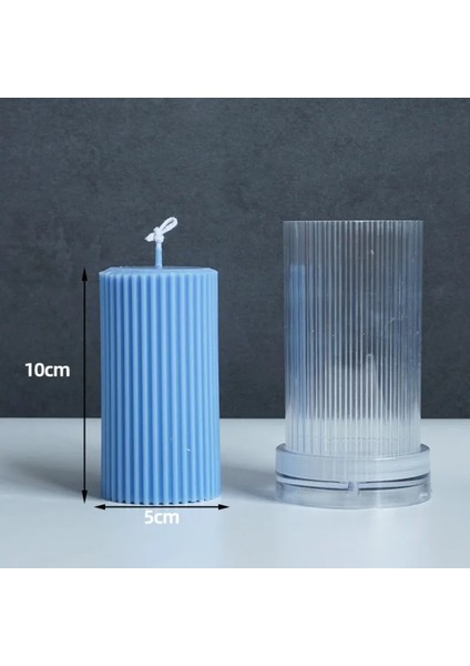 Ince Dişler 5X10CM Stili Uzun Kutuplu Şerit Mum Kalıpları Plastik Sütun Dıy Mum Yapma Kiti Büyük Silindir Mum Kalıpları (Yurt Dışından)