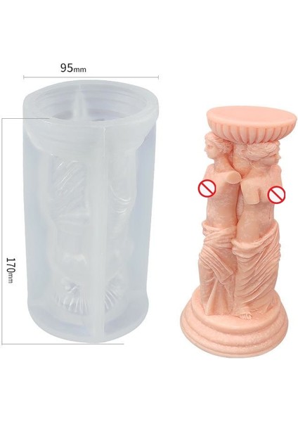 Bir Stil Sıcak Roma Sütunu Mum Kalıbı Venüs Mum Yapımı Balmumu Alçı Kalıp Nordic Art Vücut Mum Kalıbı Kadın Mum Silikon Kalıp (Yurt Dışından)