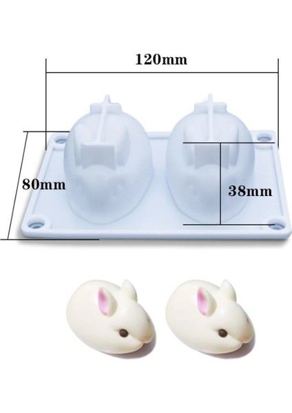 2 Adet Tavşan Tarzı Dıy 3D Mum Kalıp El Yapımı Aromaterapi Soya Balmumu Mum Silikon Kalıp Alçı Mumlar Kalıp Uv Epoksi Reçine Sabun Kalıpları Ev Dekor (Yurt Dışından)