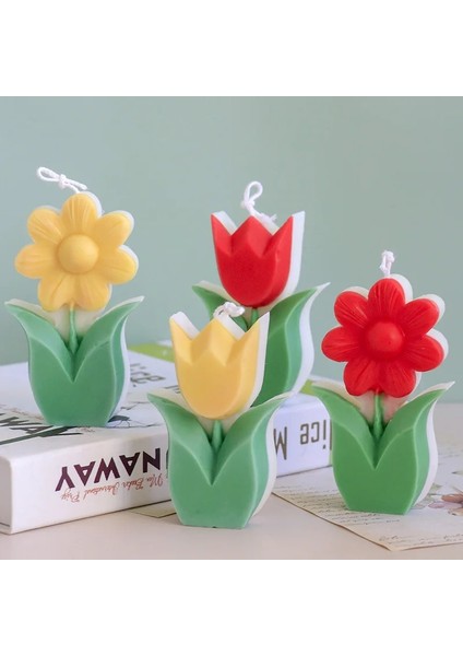 B Tarzı Geometrik Çiçek Serisi Mum Silikon Kalıp Dıy Lale Aromatik Mum Yapımı Reçine Sabun Kalıp Hediyeler Zanaat Ev Dekor Malzemeleri (Yurt Dışından)