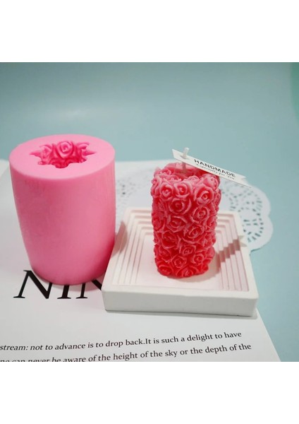 No.20 Tarzı 3D Gül Çiçek Mum Silikon Kalıp Dıy Alçı Kalıp Şekli Silikon Sabun Kalıpları (Yurt Dışından)