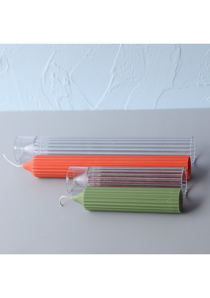 Ince Dişler 5x7.5cm Stili Uzun Kutuplu Şerit Mum Kalıpları Plastik Sütun Dıy Mum Yapma Kiti Büyük Silindir Mum Kalıpları (Yurt Dışından) fırsatları