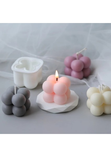 Haicheng Shop Beyaz Stil Diy Mumlar Kalıp Soya Balmumu Mumlar Kalıp Aromaterapi Alçı Mum 3D Silikon Kalıp El Yapımı Soya Mumları Aroma Balmumu Sabun Kalıpları (Yurt Dışından)