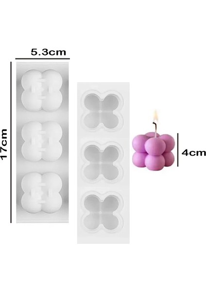 3 Delikli Bir Stil 6 Kavite Silikon Mum Alçı Kalıp 3D Küp Kare Kabarcık Dıy Yapışmaz Mutfak Tatlı Kek Tepsisi Fırın Güvenli Kek Kalıpları (Yurt Dışından)