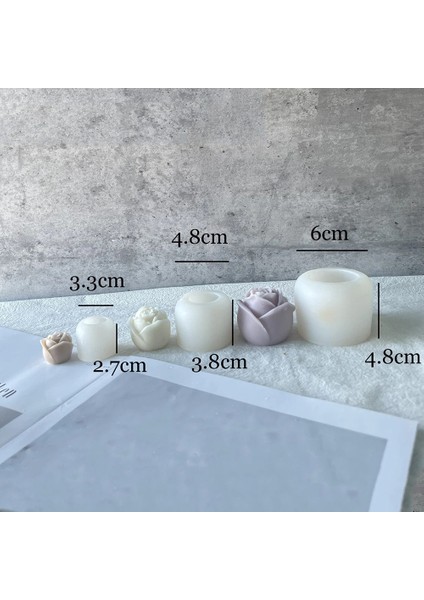 Orta Stil Ew Sevgililer Günü Gül Kokulu Mum Silikon Kalıp, Dağınık Taş Buz Çiçeği Çikolata, Gül Kalıbı (Yurt Dışından)